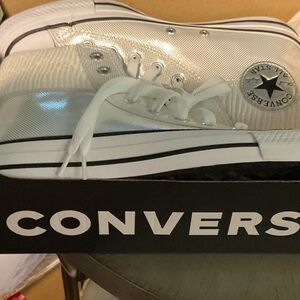Converse Kids Metallic Silver Sneakers